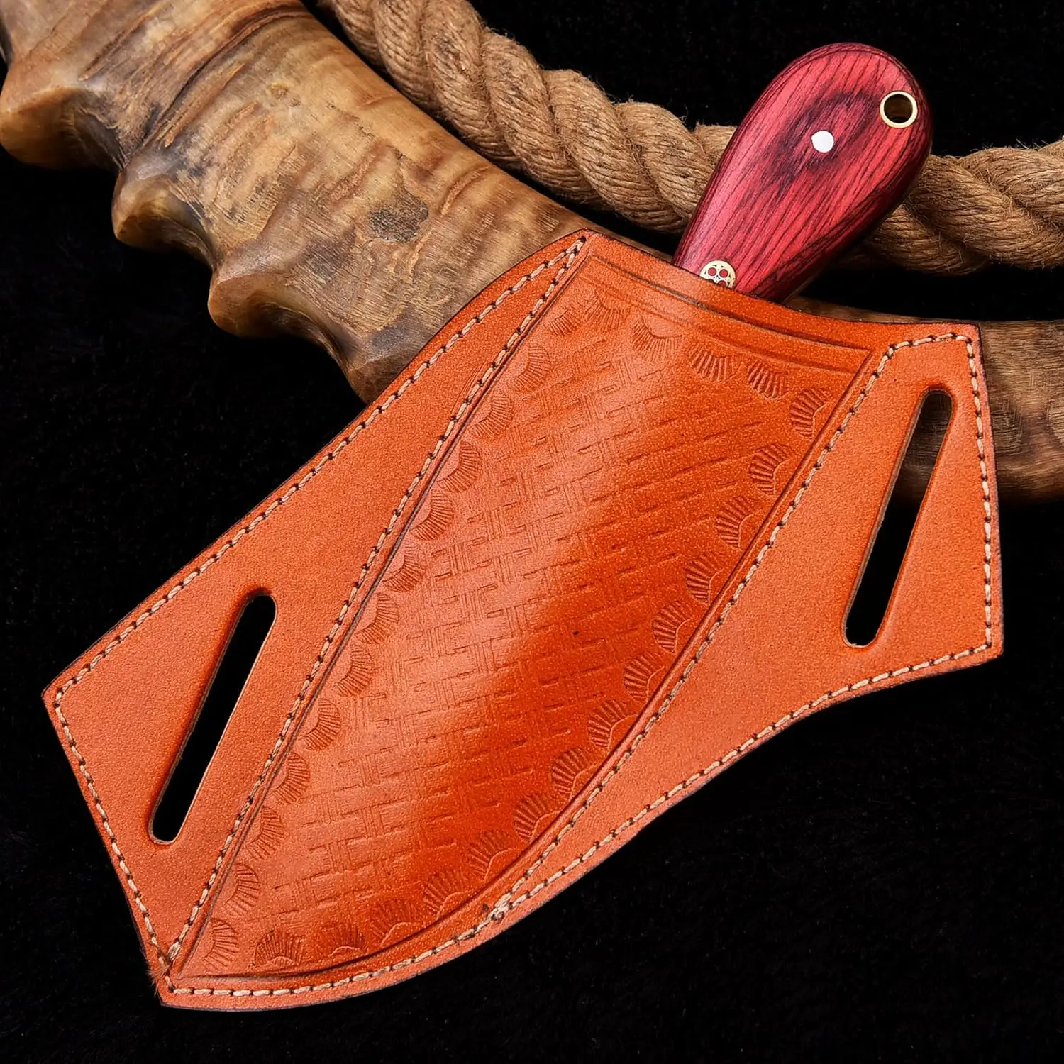 High Carbon Steel Bull Cutter Knife Handmade Butcher for Precision Cutting Sharp Edge With Leather Sheath Hot Sale