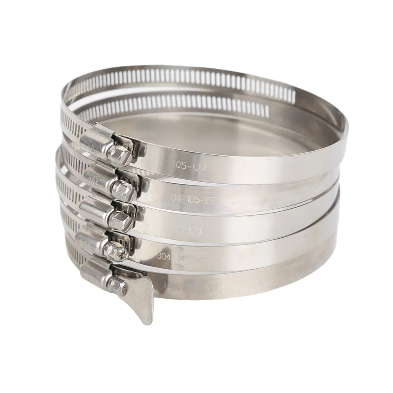 Stainless steel clamp hoop 304 stainless steel pipe clamp American pipe clamp