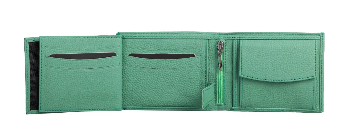 Top Grain Leather Wallet Card Holder Unisex Men Women Slim Short Mini Trifold Wallet Customizable RFID Protection Zipper Purse