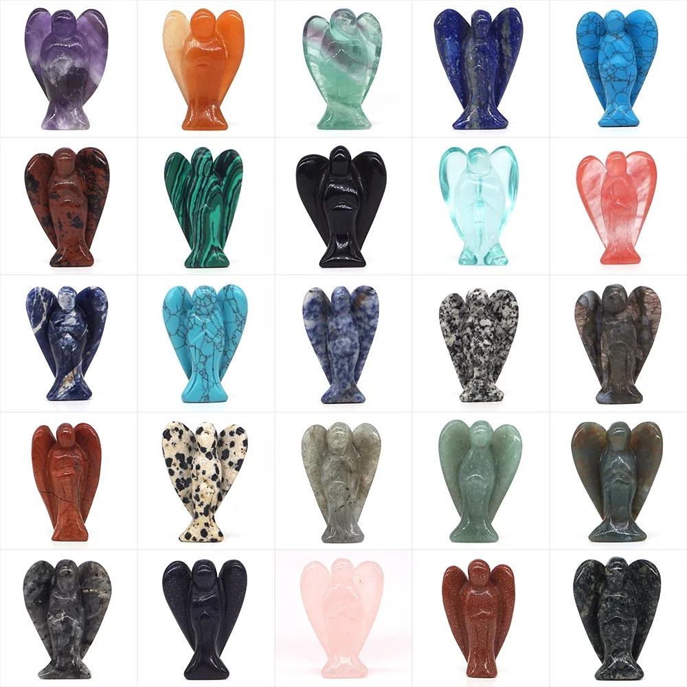 Wholesale Natural Black Obsidian Gemstone Fairy Angel Statue Crystal Figurines Angel Craft For Reiki Healing Meditation & Vasstu