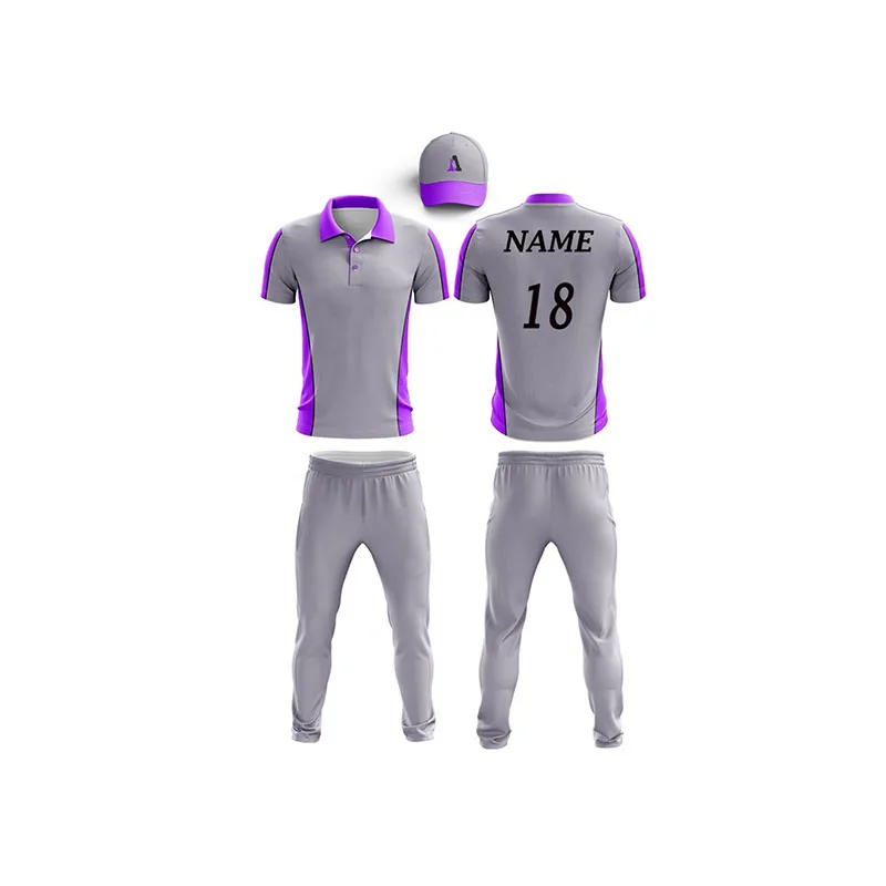 Customized Logo Sublimated Cricket Uniform Short Sleeves Cricket Team Uniform 100% Polyester sublimation uniform