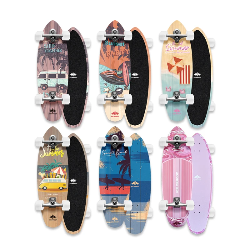 S7 табла Surfskate палуба с грузовиками и колеса 7 слоев Канада клена для серфинга, для катания на скейтборде для начинающих