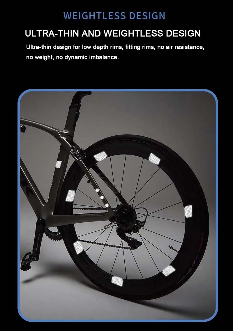 Multifunctional reflective strips, road mountain bike bicycle body stickers, logo stripe warning stickers