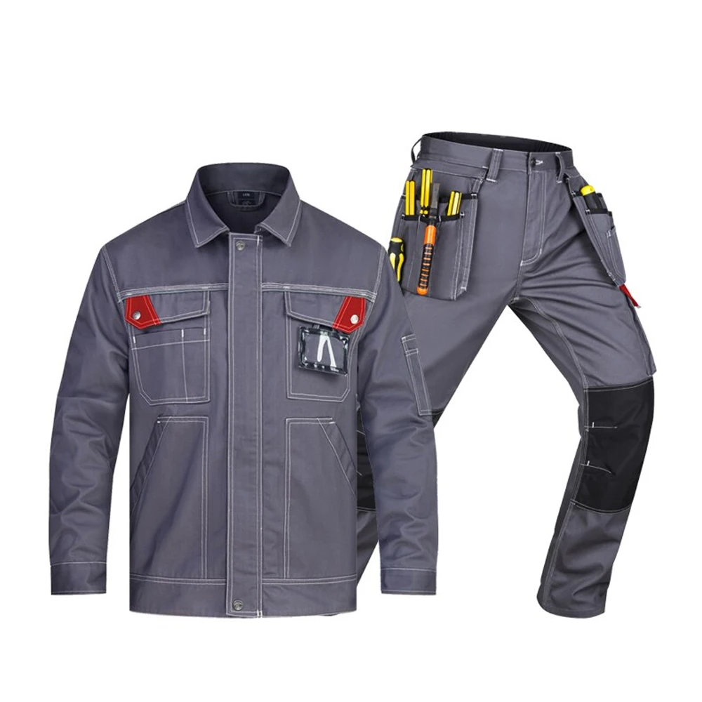 Механик ремесленник многокарманная рабочая куртка брючный комплект-прочная одежда