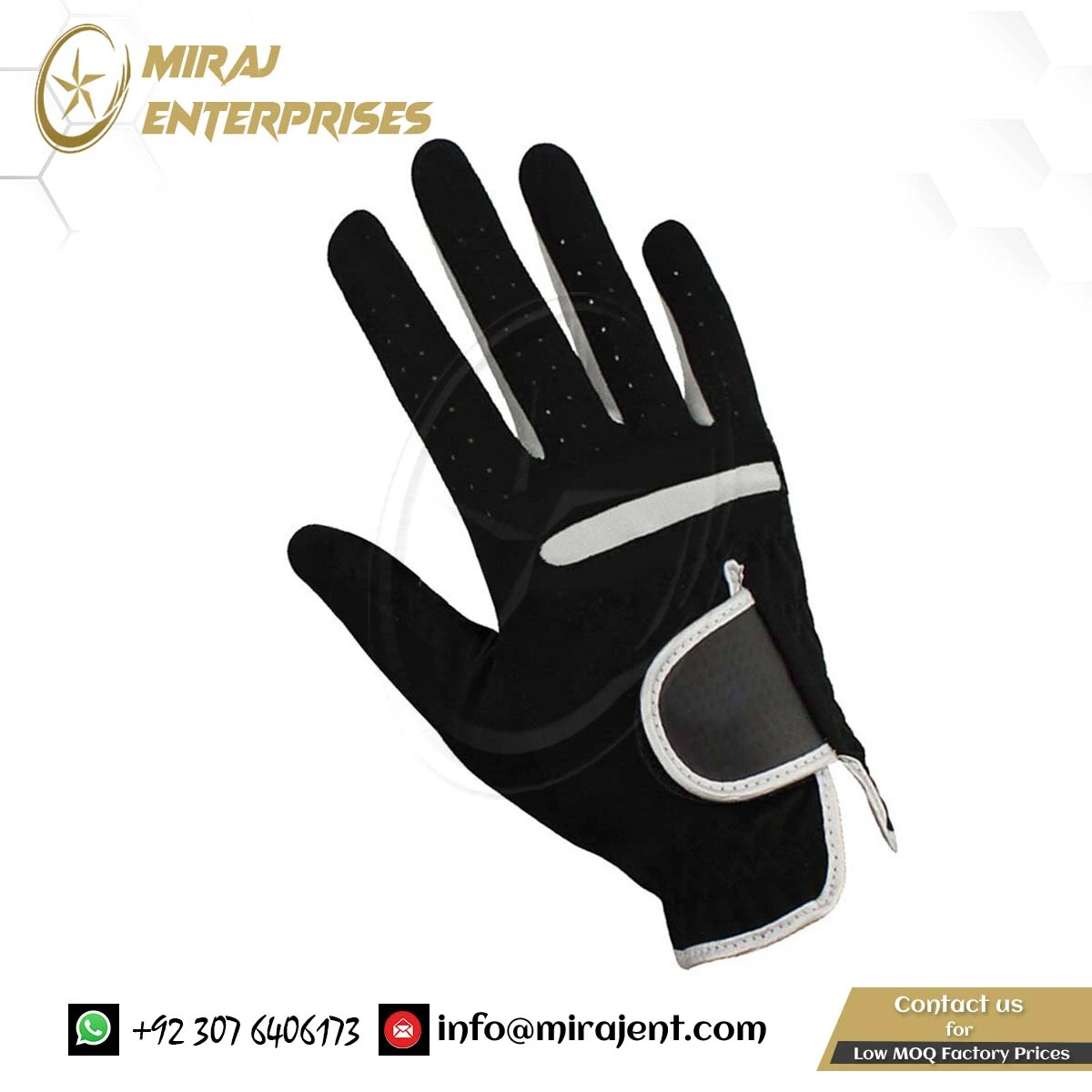 Breathable outdoor sports golf ball glove Custom golf gloves for men black soft fabric left hand right hand non slip