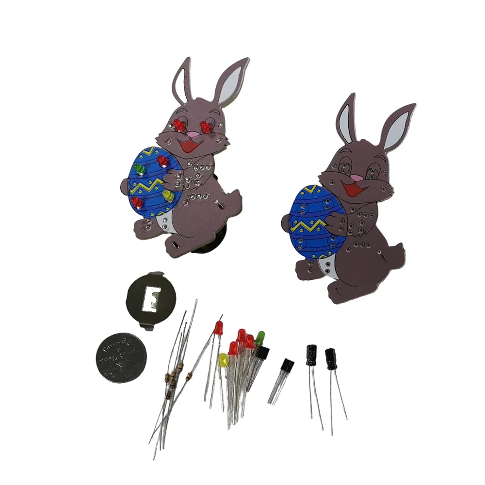 DIY electronics soldering fanny easter rabbit LED flashing electronics  kit training soldering kit