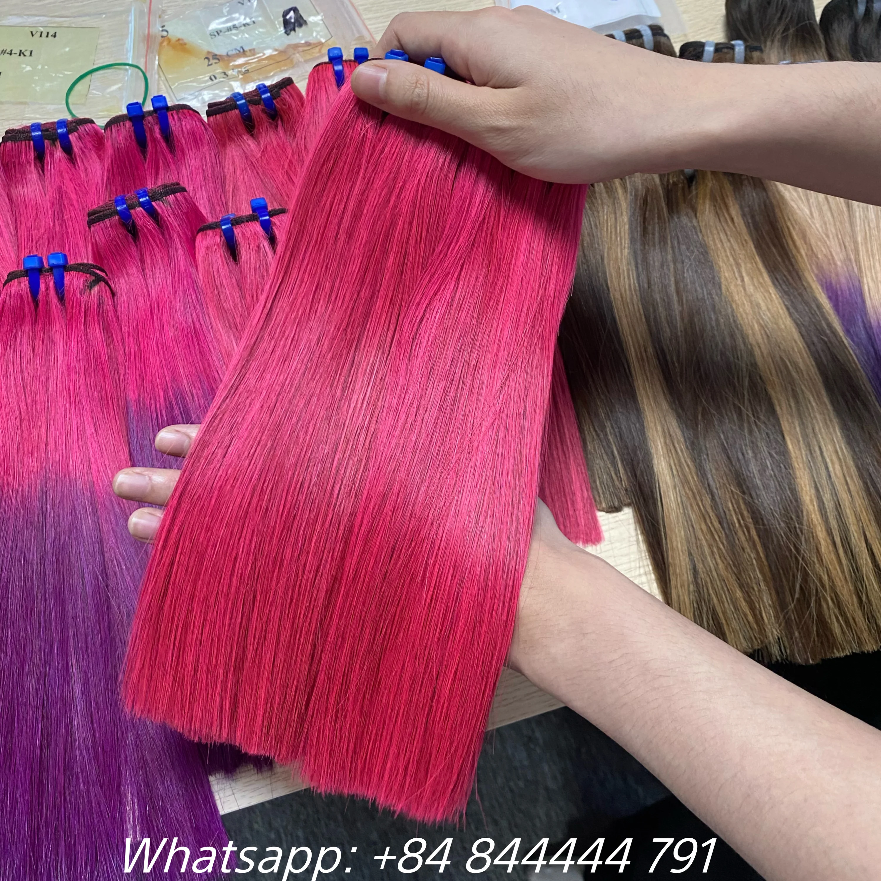 Цветные прямые человеческие волосы на заказ необработанные вьетнамские шнуровке спереди