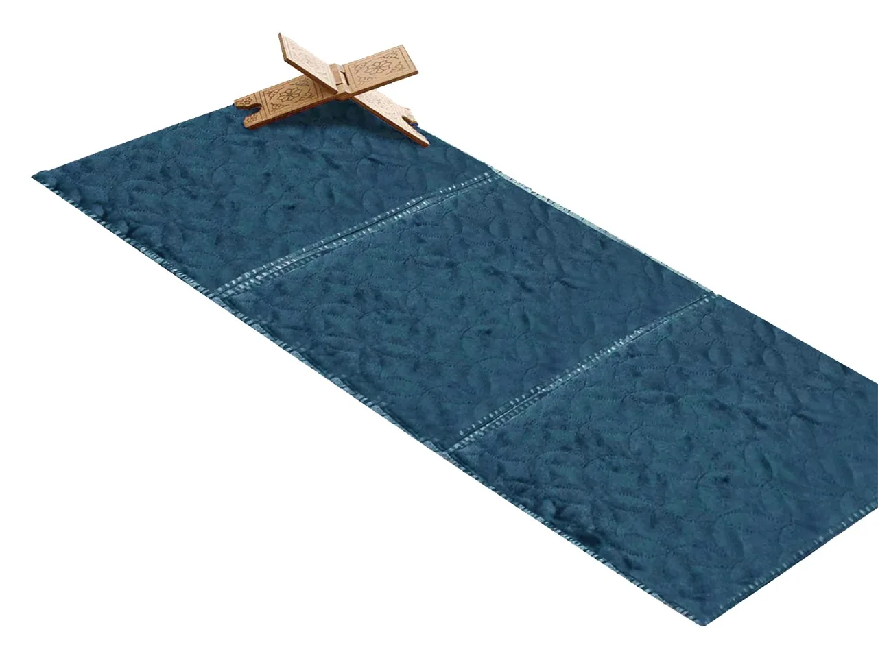New Custom Design Foldable Rest Back Take Prayer Mat Navy Islamic Prayer Mat Muslim Rug Foldable Mat