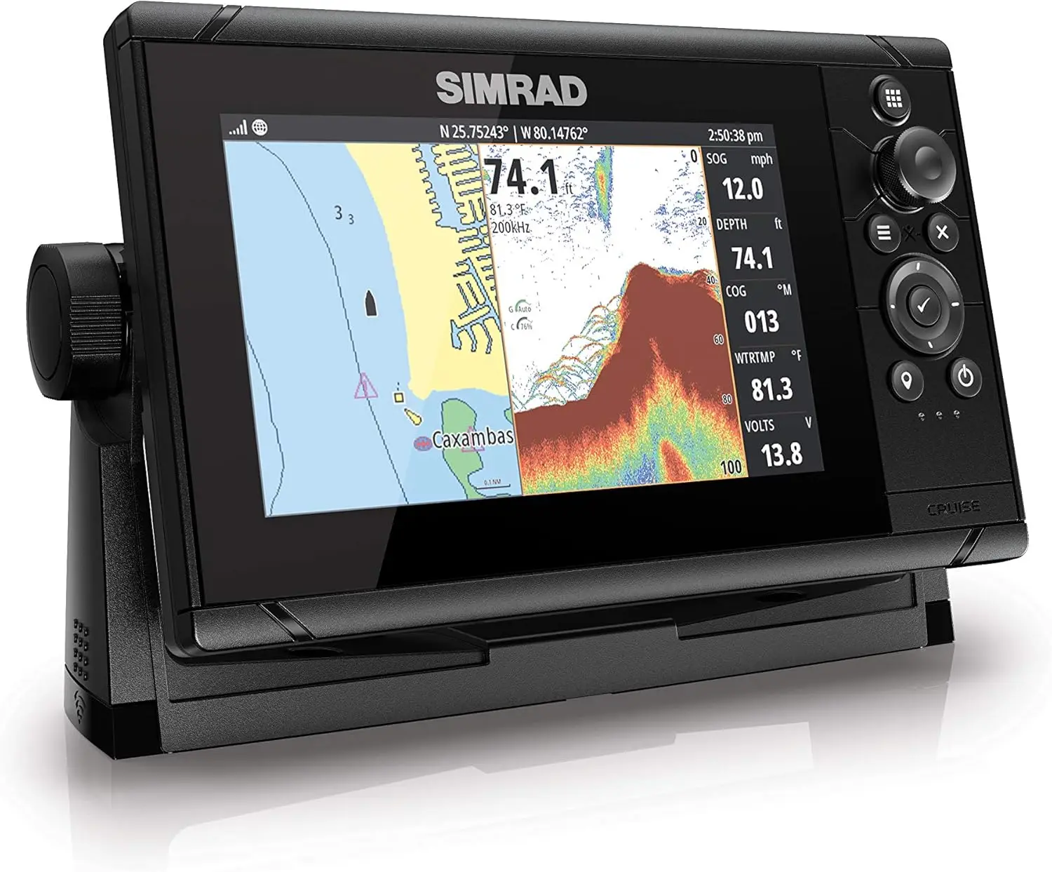 WHOLESALE 7-7-inch Transducer, Preloaded C-MAP US Coastal Map
