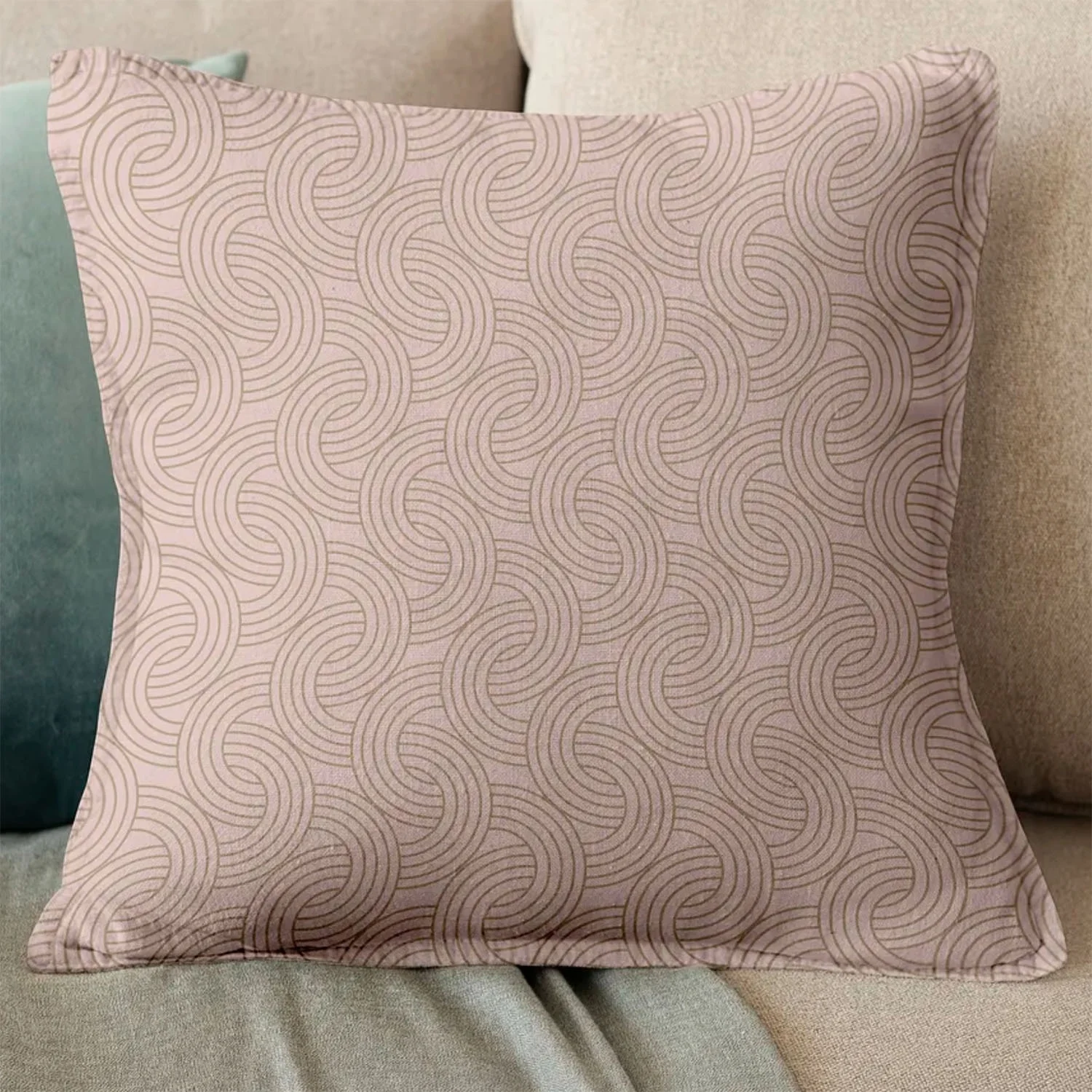 Eco-Friendly Linen Cushion Pillow Cover With Silk-Screen Printed Floral Motive From Thailand