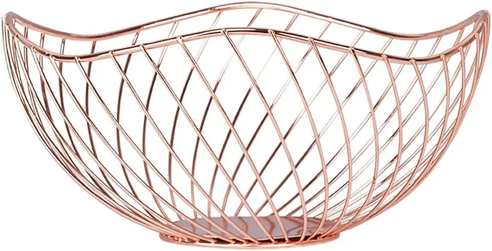 Gold Customized Modern Design Metal Fruits Basket Handmade Iron Table Decor for Home Kitchen for Food Storage Party Occasions