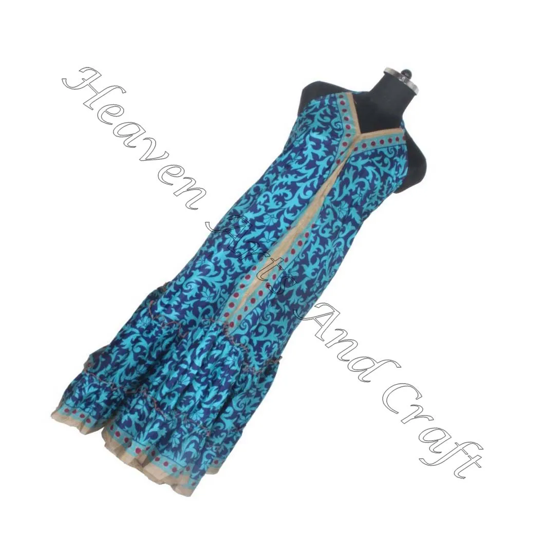 Bohemian Women Long V-Neck Floral Print Loose Beach Bohemian Dresses Casual Boho Vintage Silk Sari Dress Ladies Elegant Dinner