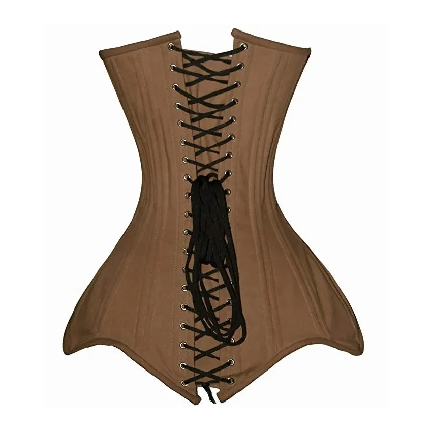 Vintage Gothic Chocolate Brown Corset Victoria Costume Shaper Women Corsets & Bustiers Steel Bones