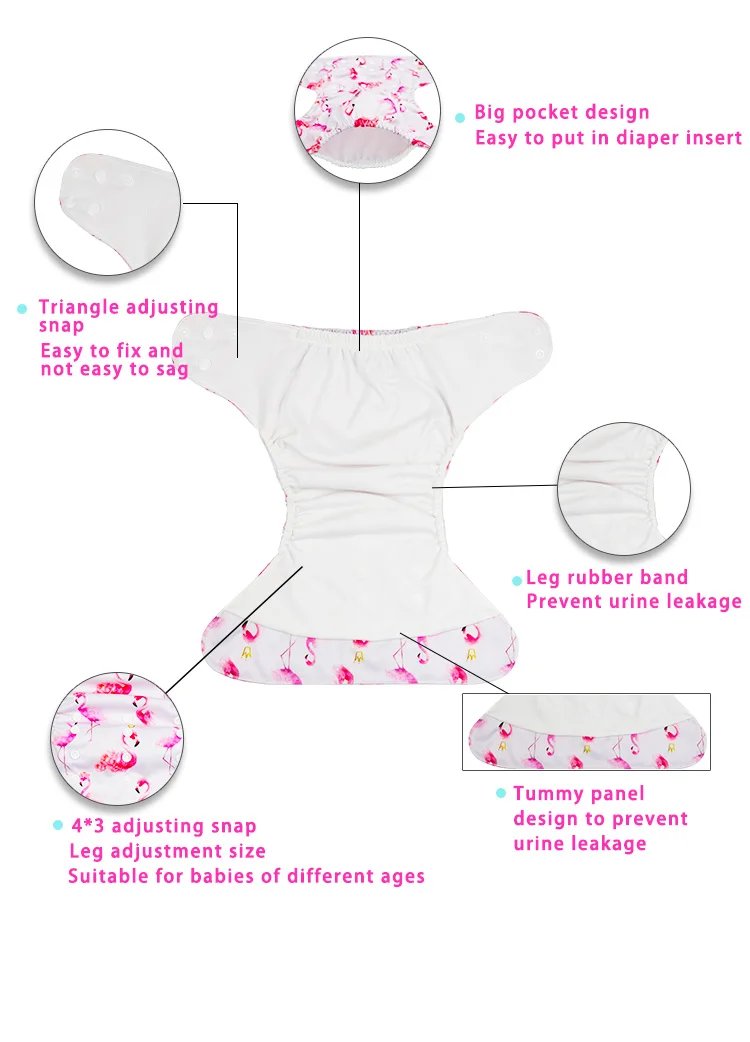 Free Samples All In One AWJ Babies Cloth Nappies Washable Wholesale Reusable AWJ Baby Cloth Diaper