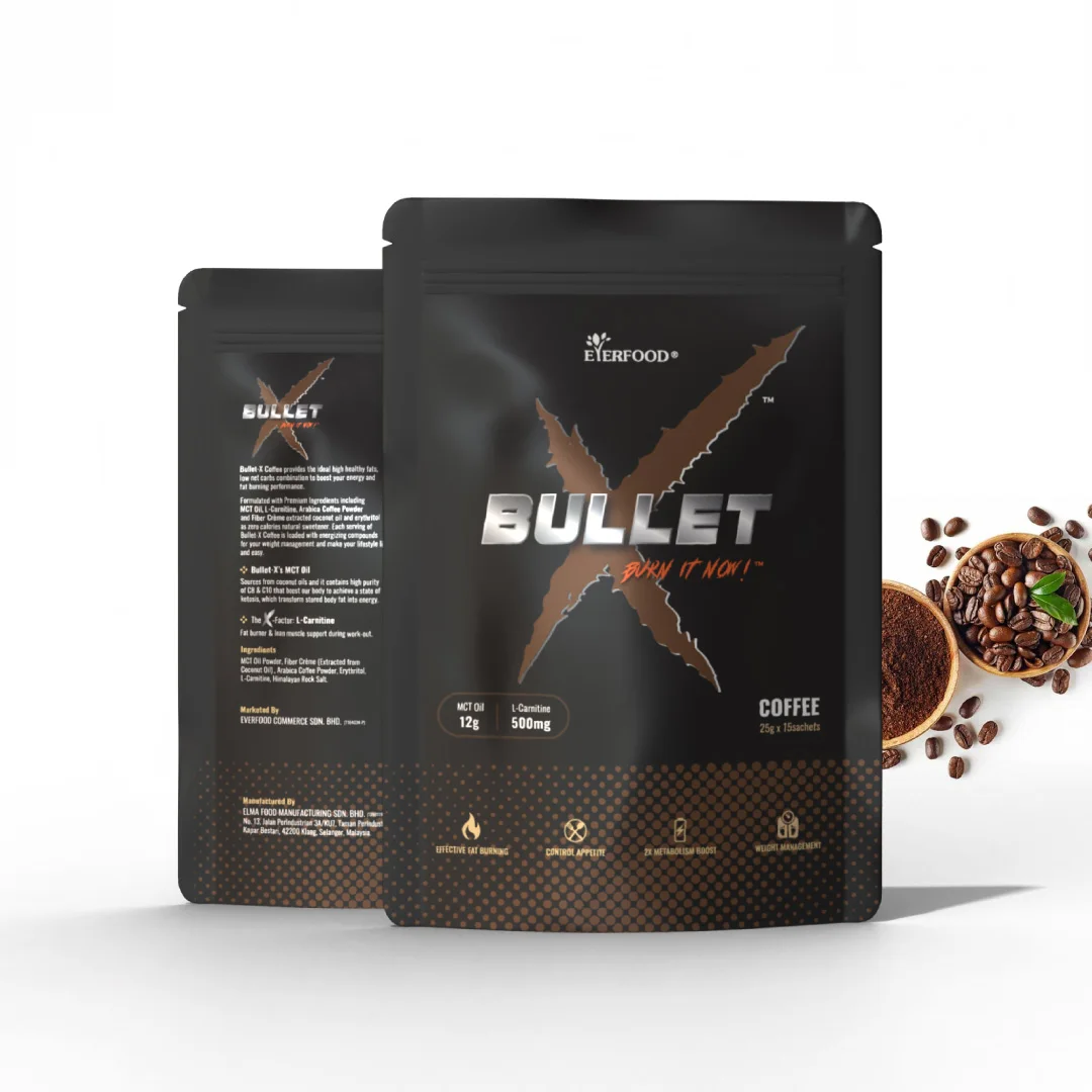 Premium Diet Instant Coffee Bullet X Coffee Boost Energy Metabolism Coffee with MCT Oil for Weight Management