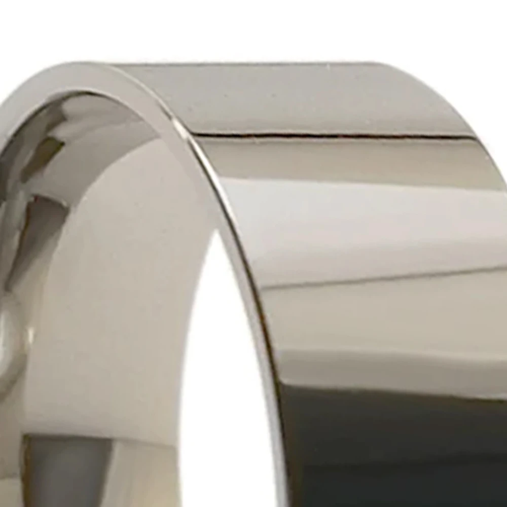 8mm DIY Jewelry Making Ring Core Base Beveled Flat Hammered Edge Ceramic Titanium Tungsten Carbide Blank Ring