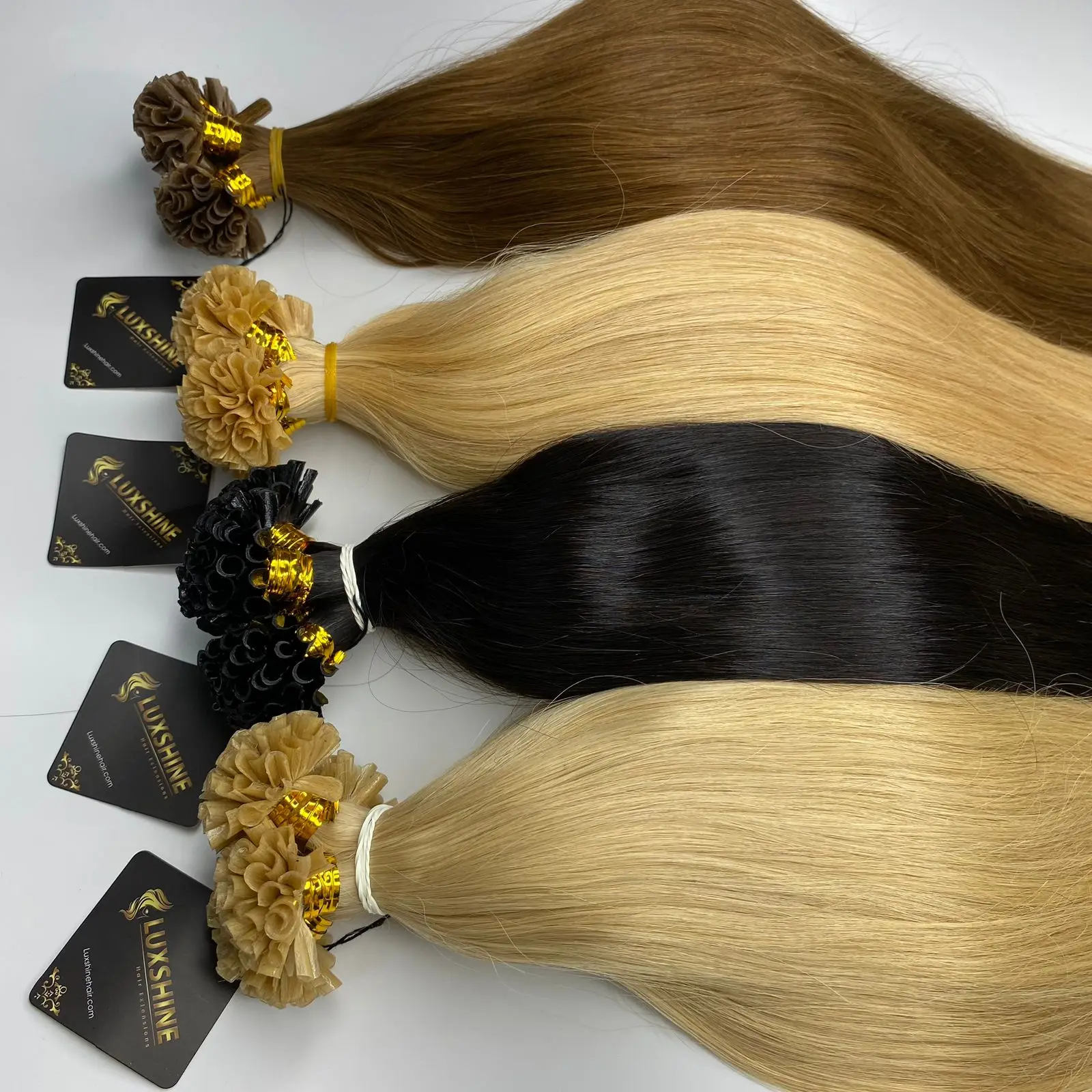 Wholesale Russian straight U Tip Double Drawn Virgin Human Hair Extensions Aliexpress Sophia luxshinehair