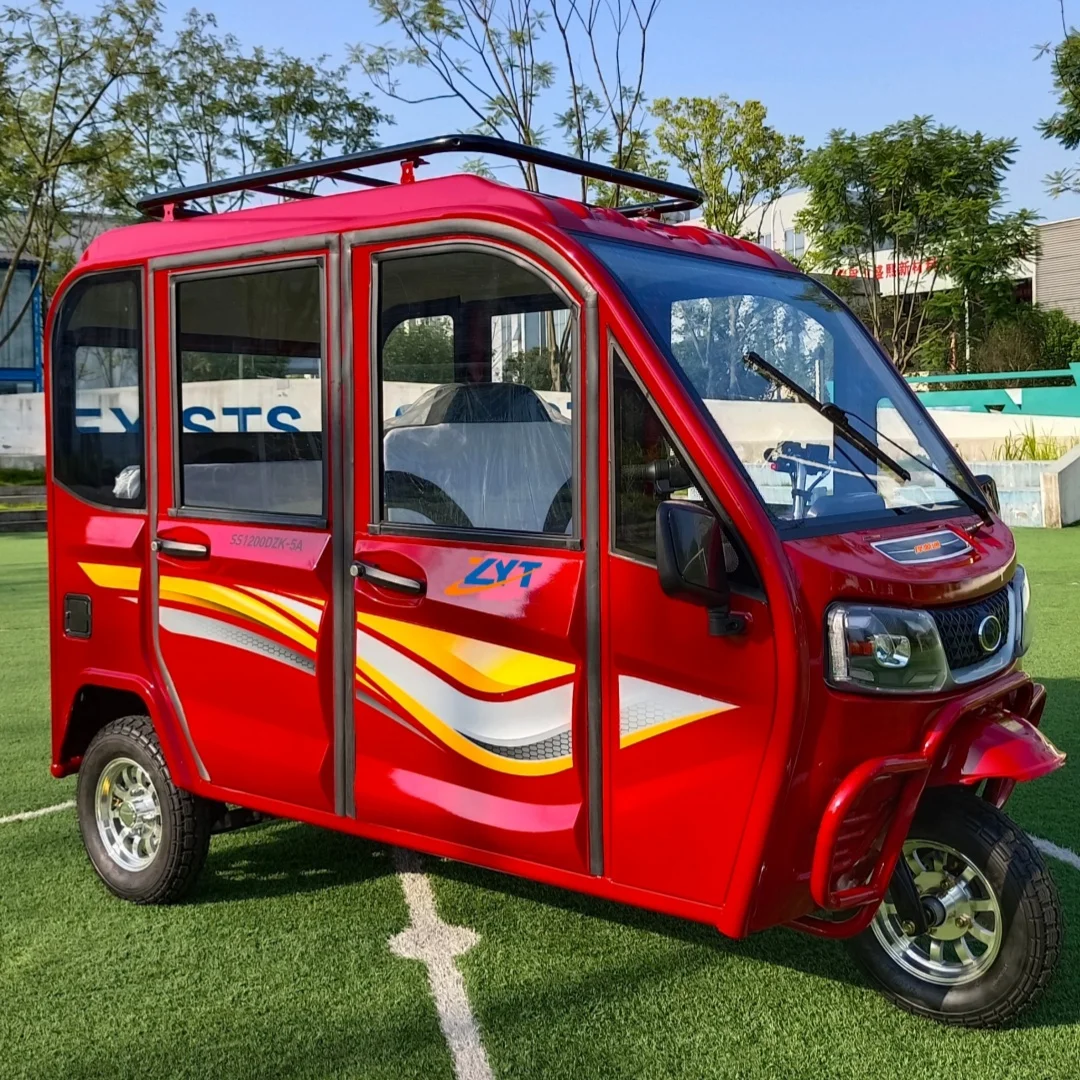 Трехколесный Электрический трехколесный велосипед Tuk-tuk с кабиной для пожилых семей использующий взрослый электрический закрытой на 5 мест