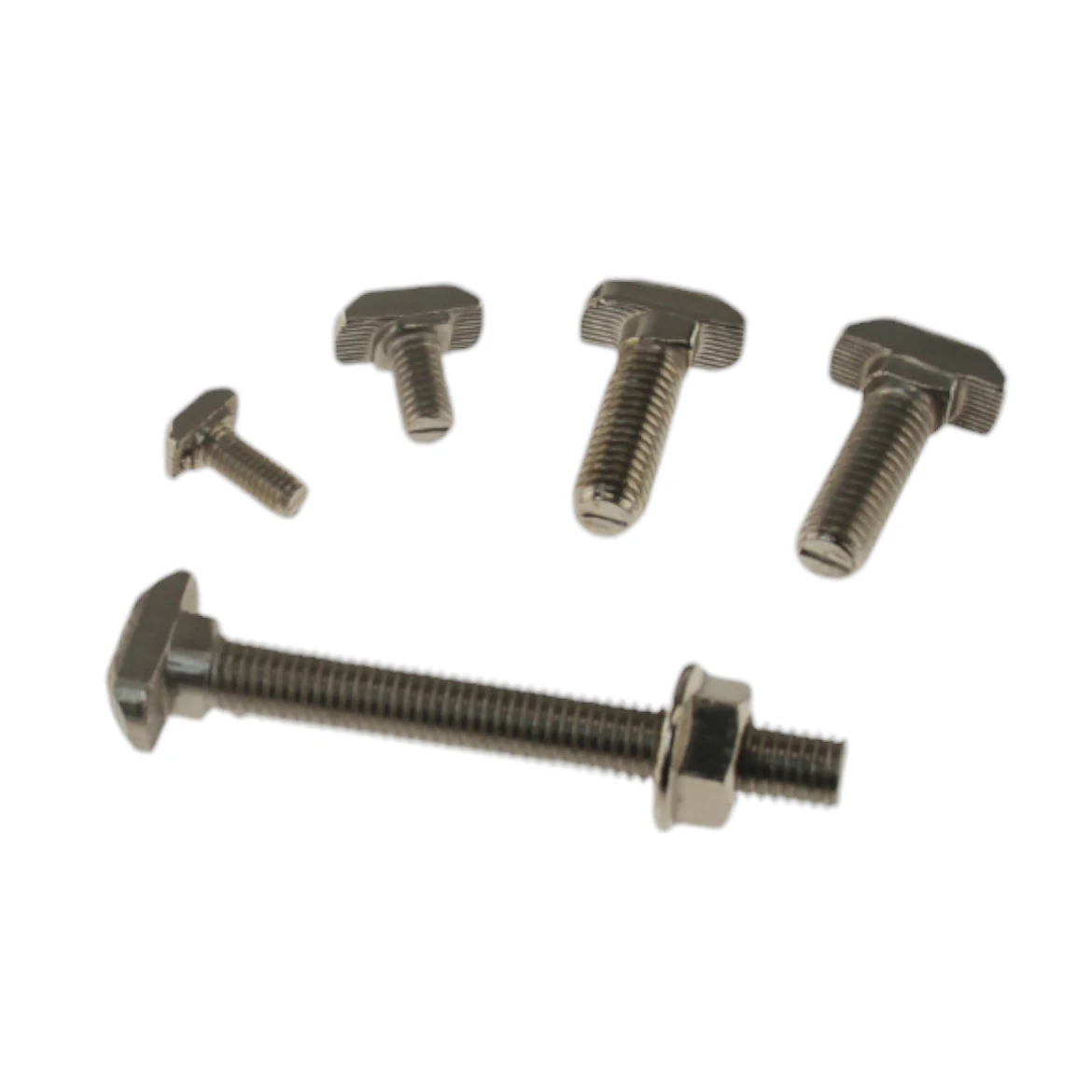 T-head hammer bolts in carbon and stainless steel for industrial aluminum profiles
