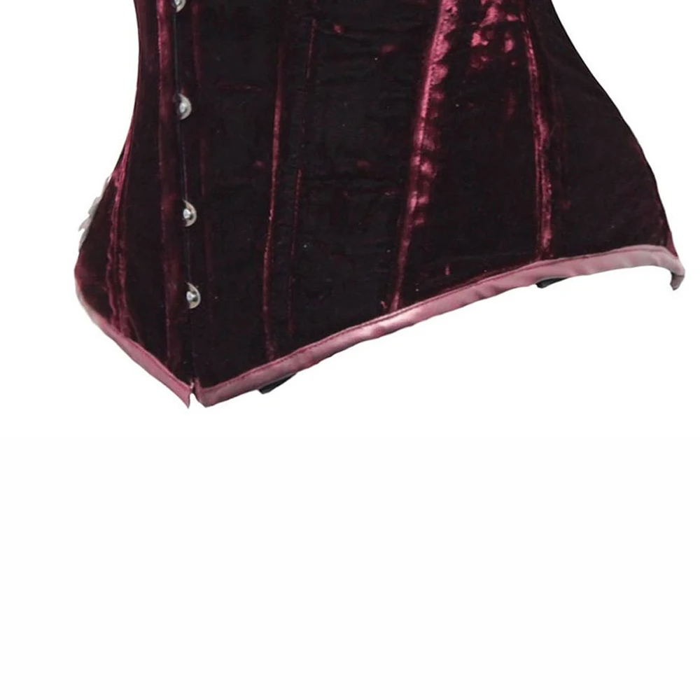 COSH CORSET Overbust Steelboned High Quality Burgundy Velvet Corset New Arrival Best Breathable Outfit Dress With Accessories