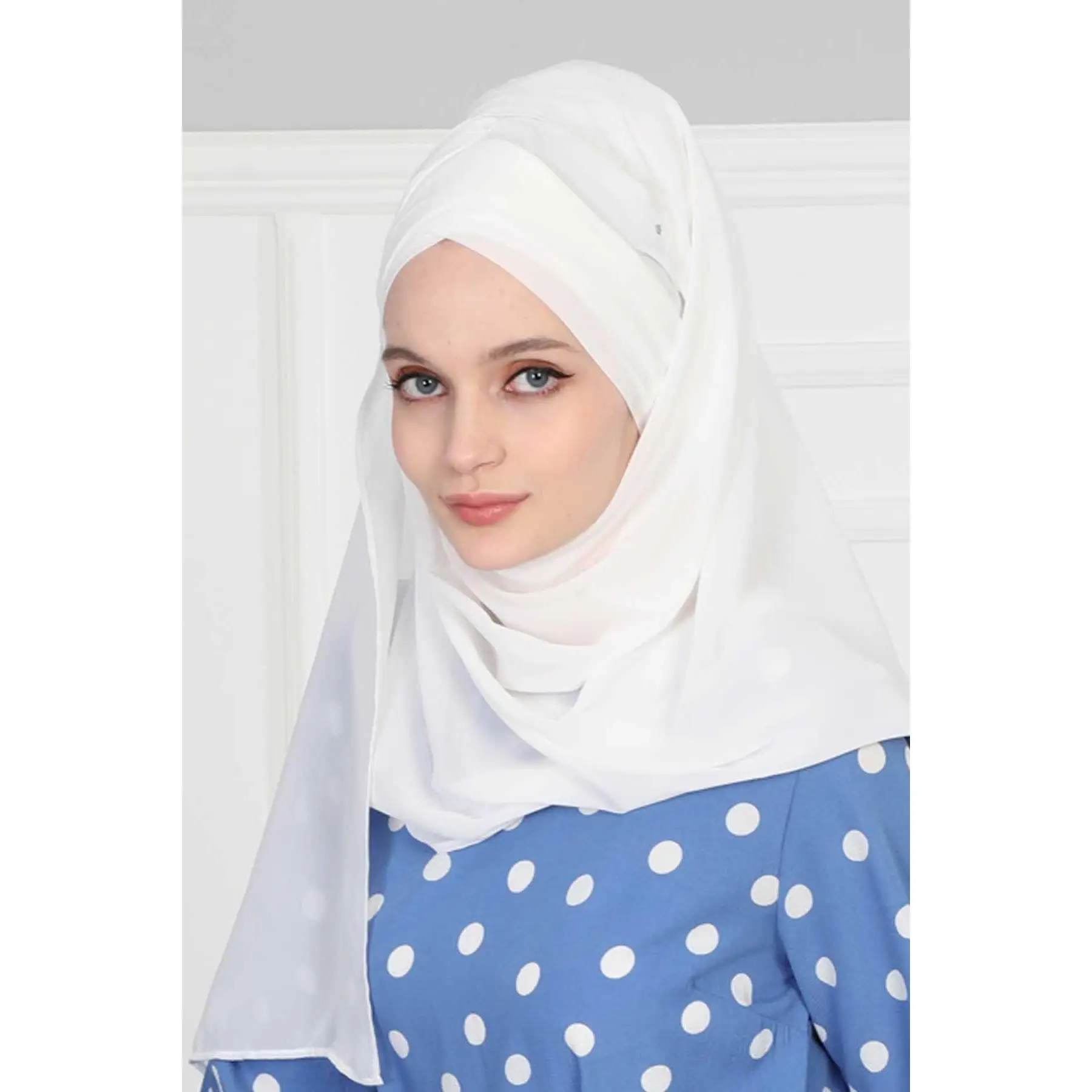 Cross Practical Chiffon Shawl,CPS 502,CPS 502 White
