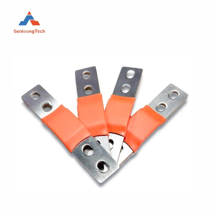 Customized 0.1mm tinned electrical copper laminated shunts copper flexible connectors for lifepo4 lithium batteries