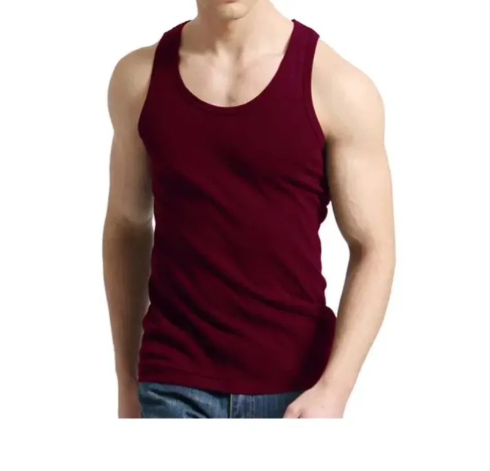 Custom Printed 100% Cotton Tank Top for Men  High Quality Sleeveless Fit  Gym Workout and Streetwear from BD
