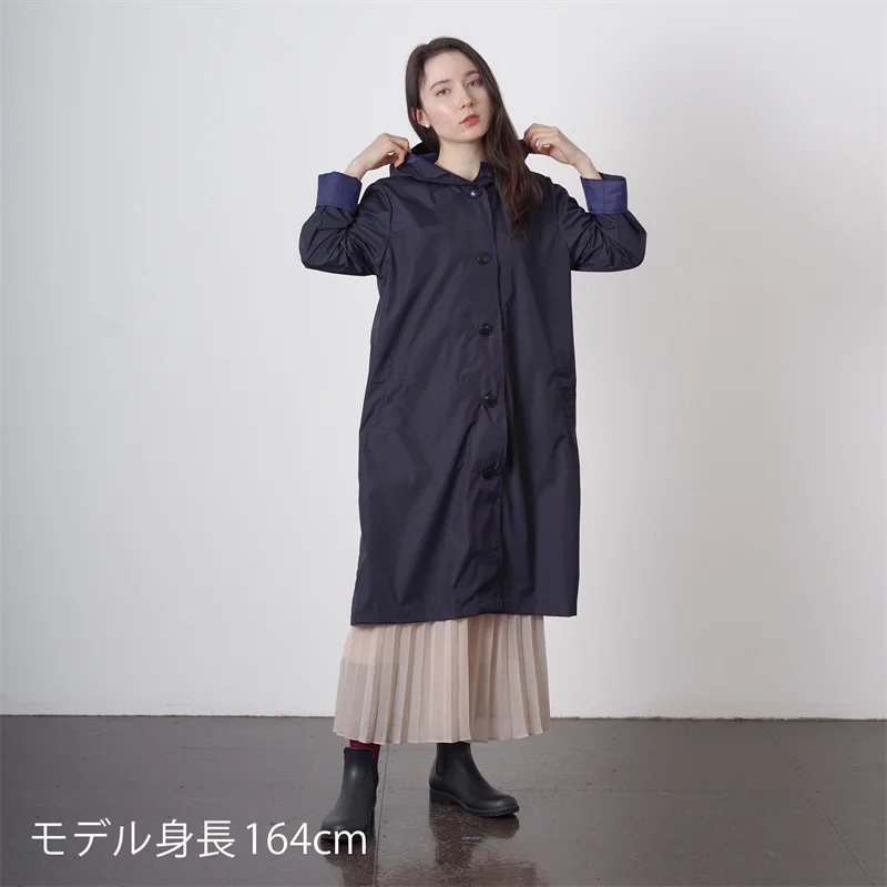 peach drop hooded rain coat