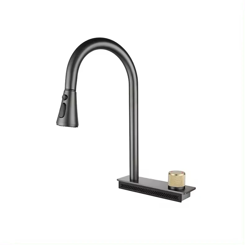 Factory Universal multifunctional water outlet method for pumping waterfall faucet on the platform, cold and hot water outlet