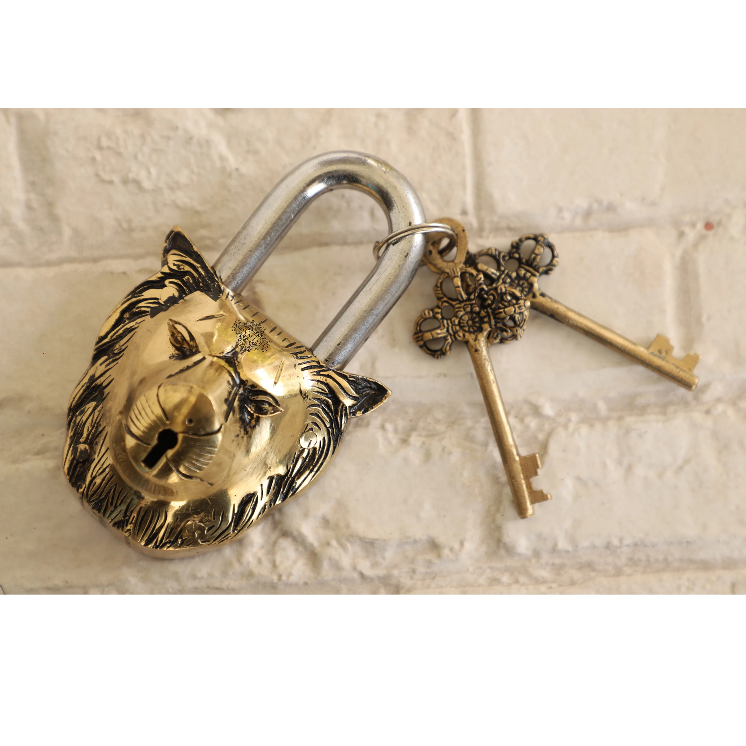 Unique Brass Lock At Discount Price Brass Lion Face Design Lock Home Hotel Temple Gift Item Supplier & Manufacturer From India