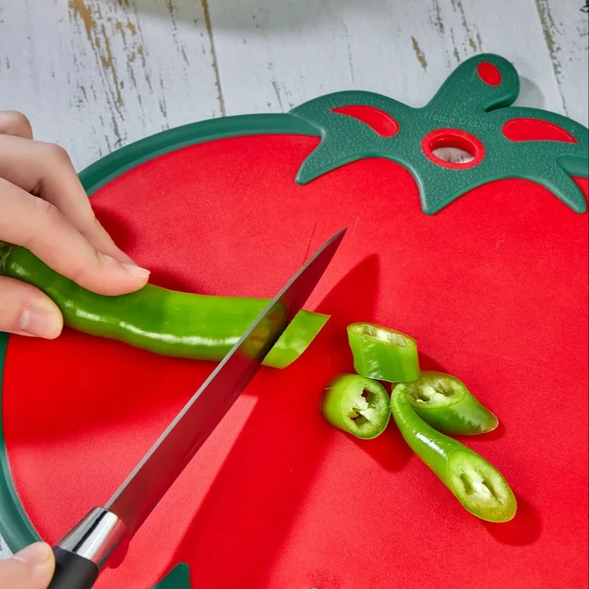Tomato Shape Plastic Cutting Board BPA Free Food Safe Chopping Board for Amazon Seller Fruit vegetable kitchen cutting board