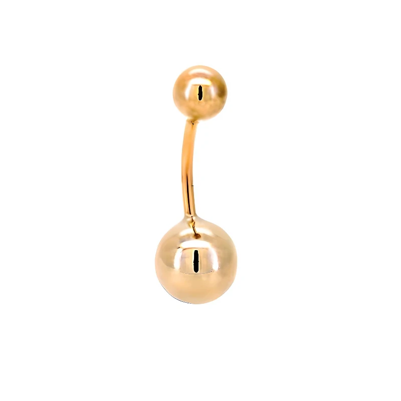 Wholesale Ball belly button piercing in 9k 10k 14k 18k real gold Navel piercings for women and men