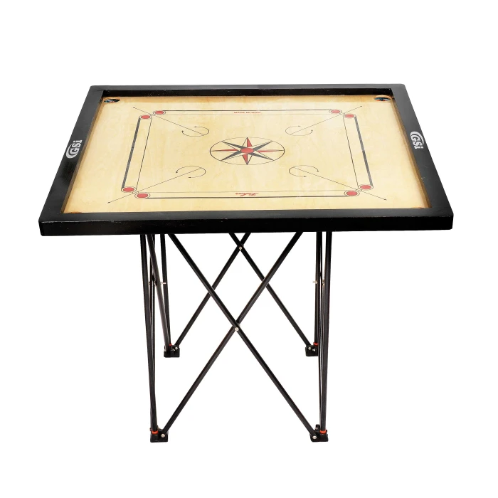 Compact Steel Construction Folding Carrom Board Stand Height Adjustable for Indoor Outdoor Use Easy to Assemble Board Game Stand