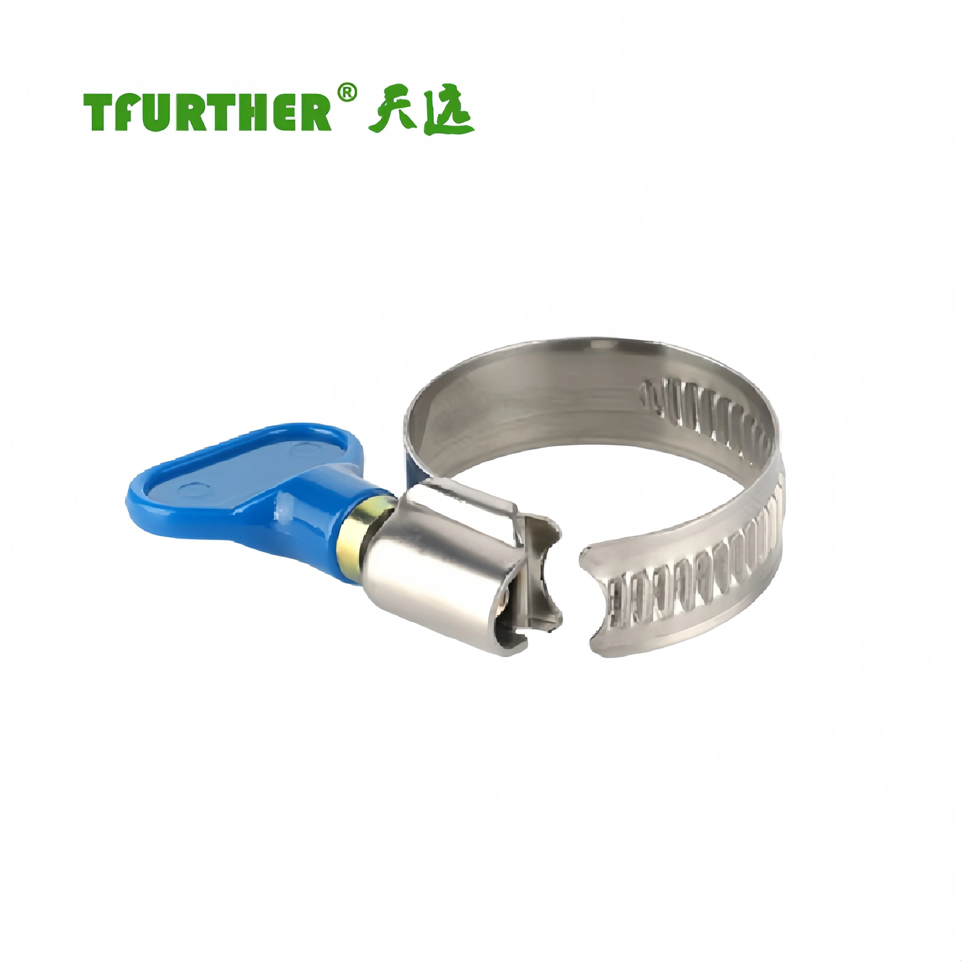 2024 German 201 material Stainless steel Butterfly with plastic handle hose clamps