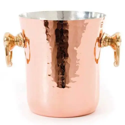 Metal Handicrafts Copper Bucket Balti for Serving Dishes Kitchenware & Tableware Brass Polished Finishing Round Shape For Drinks