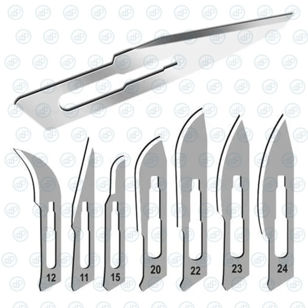 Disposable Surgical Scalpel Blades Sterile Sizes 10 11 12 14 15 16 18 21 22 36 High Grade Carbon Steel Individually Foil Wrapped