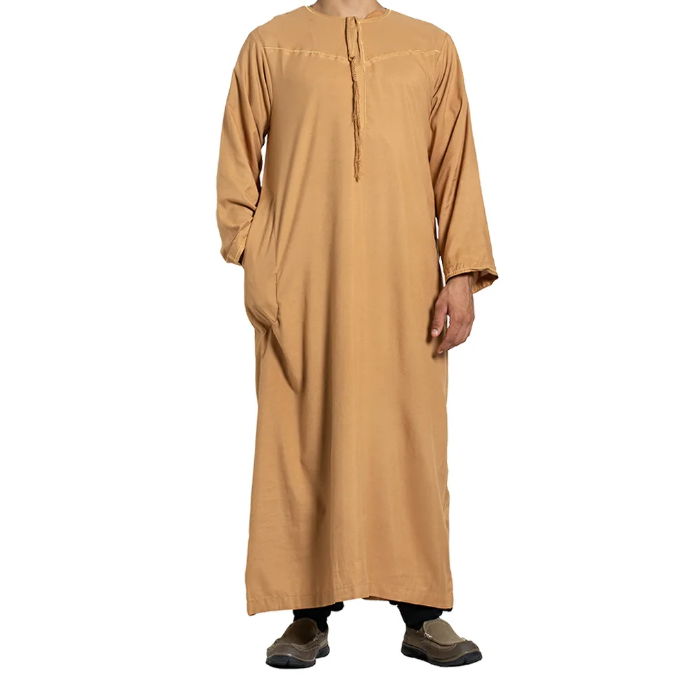 2024 Most stylish thobe for men breathable Men Thobes muslim prayer abaya daffah thobe for men