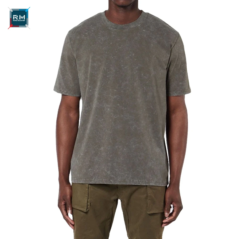 Mens Clothes Oversize T shirt Heavyweight Cotton Blank Acid Wash T-shirt Custom Vintage T Shirt Acid Wash T Shirt OEM Service.