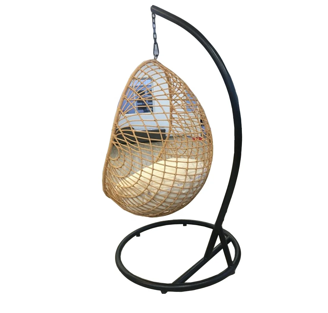 PRSW Outdoor Rattan wicker swing chair 1 seat garden furniture hanging egg chair with stand popular good factory pricing