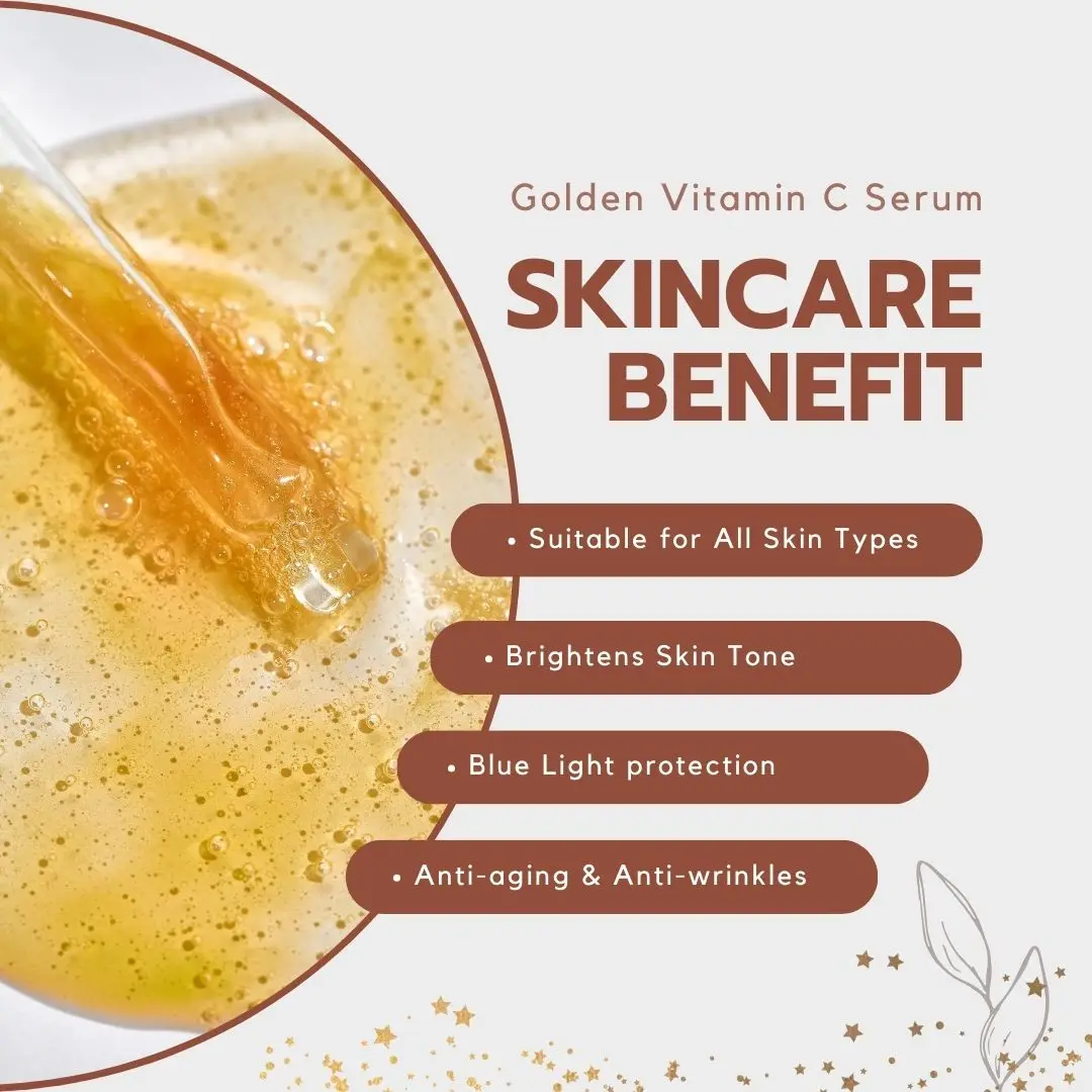 OEM GOLD Flakes Vitamin C B5 Whitening Face Serum Fragrance-Free with Effective Lightening Skin Care Benefits Popular Singapore