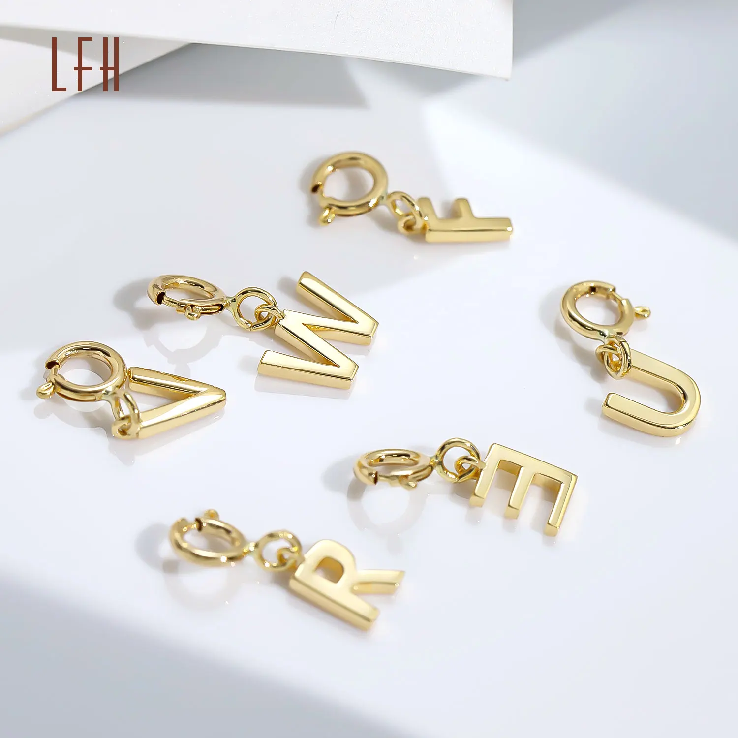 Custom 18k Real Gold Jewelry  Mini A to Z 26 Alphabet Pendant Personalised Initial Letter Pendant Necklace oro 18k original