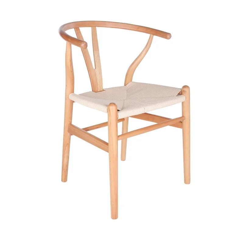 Scandinavian-Style Solid Wooden Wishbone Chair Y-Design Dining Room Furniture Home Plastic Bathroom Use Living Room Farmhouse