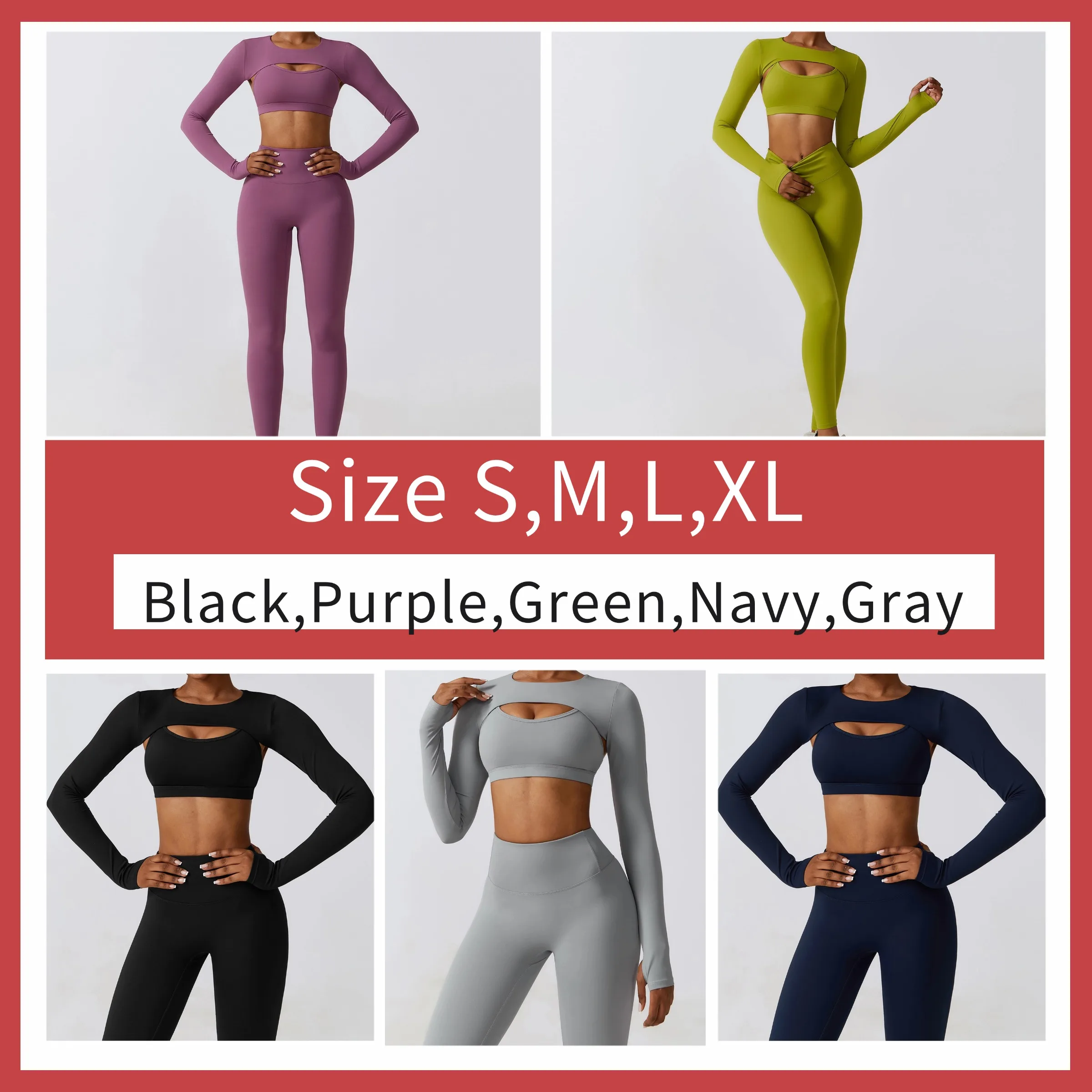 Gym 3 PCS Sports Yoga Suit For Women fitness Seamless Yoga Set With Zipper Yoga Long Sleeve Gym Seamless Activewear