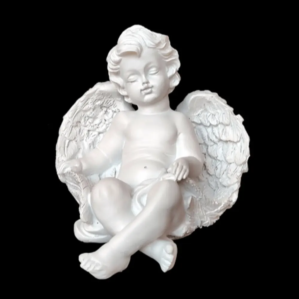 Direct Factory Supply White Matt Baby Angel Polyresin Classic Home Decor Figurine Polyresin Baby Angel
