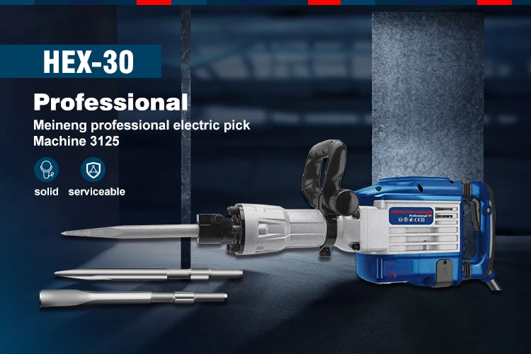 3125 Industrial Grade Handheld Electric Jack Hammer Drill 220V Power Tool for Demolition Drilling & Polishing Applications