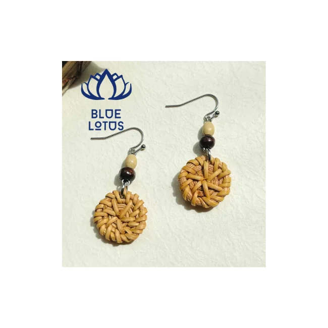 Eco-Friendly Rattan Earrings Lightweight Stylish Meticulously Crafted from Rattan Distinctive Vintage Top Items Diamond Plastic