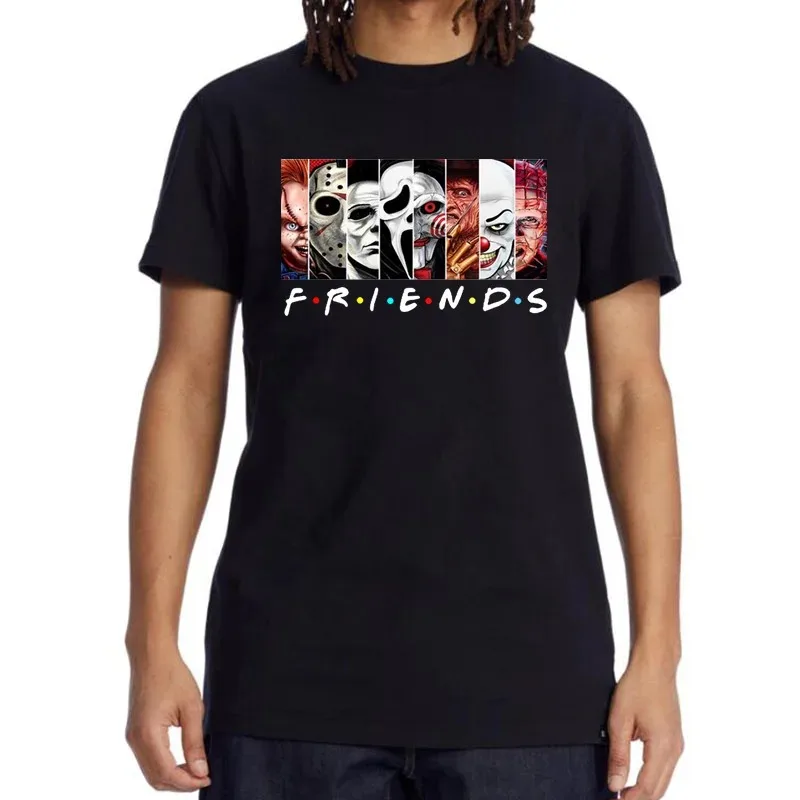 T-shirt high quality 100% cotton shirt funny friends print t-shirt beautiful shirt summer loose collar t-shirt men