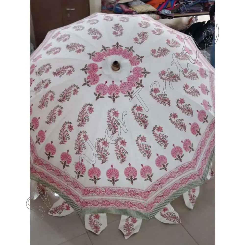 Indian Multi Color Flower Patio Umbrella Handmade Decorative Garden Umbrella Uv Protection Umbrella Beautiful Garden