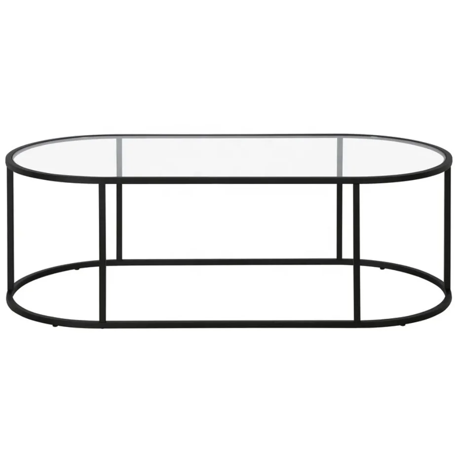 High Quality Large Oval Shape Coffee Table with Oval Glass Top for Living Room And Hotel at Best Price