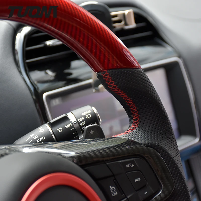 Hot sale carbon fiber sport  shape car steering wheel for jaguar